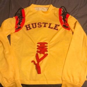 Tie shoulder long sleeve shirt
